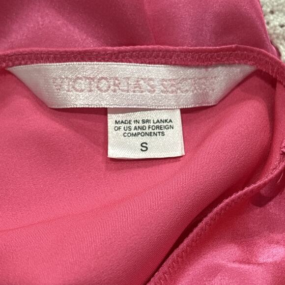 Y2K Victorias Secret Slipdress Cami Babydoll Mini Coquette Boho Hot Pink Size S - Picture 13 of 14